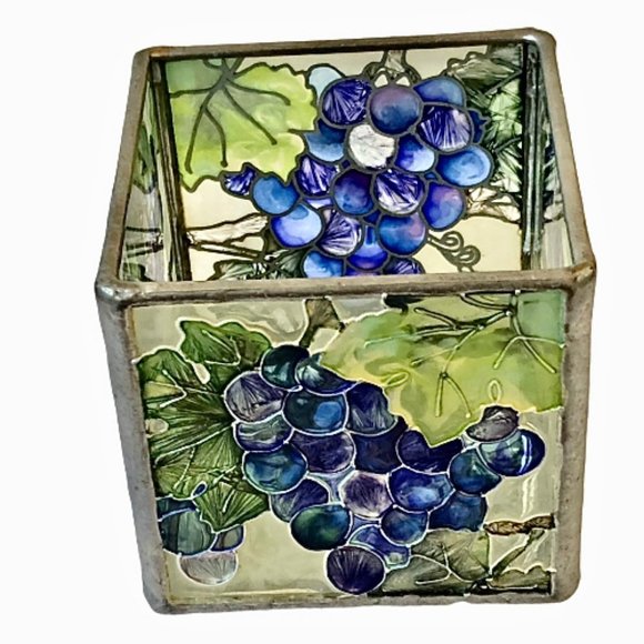 Joan Baker Stained Glass Candle Holder Bible Verse - Picture 9 of 11